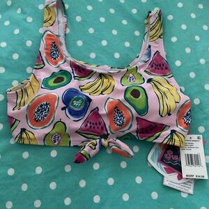 Andy & Evan Swim Top Fruits Sz XL 16 NWT UPF 50+